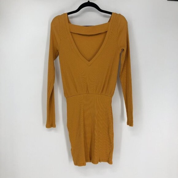 NWT FREE PEOPLE yellow On The Rooftop mini Dress S - Picture 4 of 16